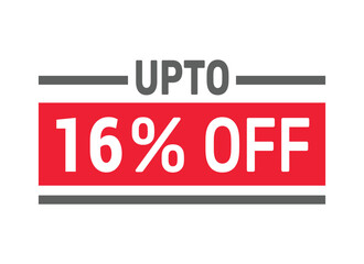 Up to 16% Off sale offer text design icon vector illustration