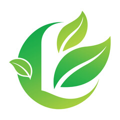 L Green Leaf Logo For Nature, Sustainability, And Environment Brand Identity

