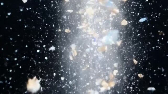 Exploding light and particles in darkness