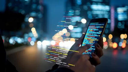 Developer programmer typing and design software code with device sceen.deep learning with computer technology - Powered by Adobe