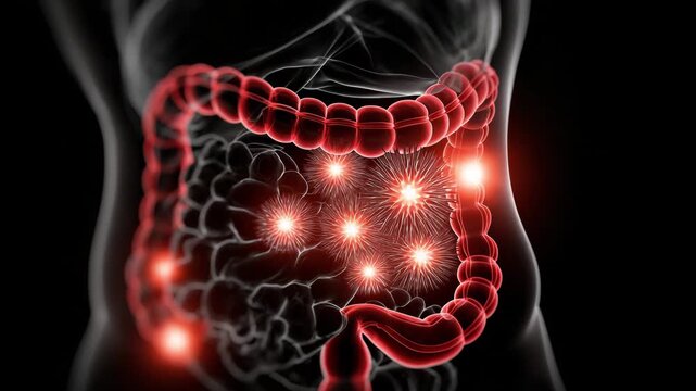 Dynamic animations illustrate the process of digestion and the role of gut bacteria in maintaining overall health