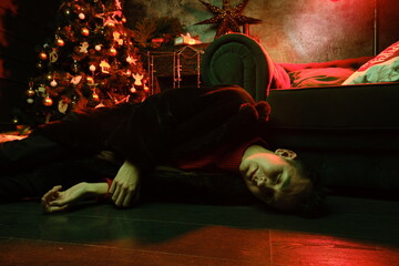 Relaxing evening featuring Christmas decor and nostalgic warmth