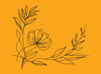 Minimalist botanical line art illustration