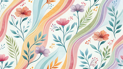 Watercolor brush stroke pattern, artistic multicolor abstract, seamless