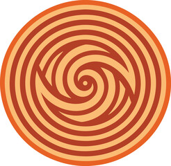 Abstract flat spiral line pattern design with a modern geometric aesthetic