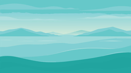 Serene light teal and blue ocean gradient with soft diffused blending for banners and advertisements