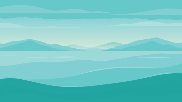 Serene light teal and blue ocean gradient with soft diffused blending for banners and advertisements