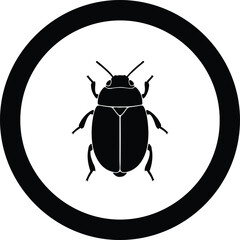 Illustration bug silhouette in circle prohibition sign vector