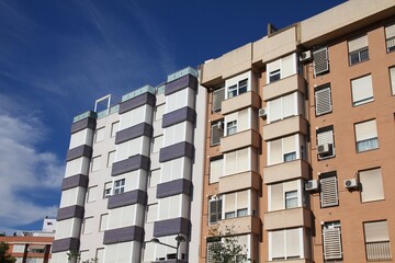Valencia generic apartment building. Modern residential architecture. Valencia city in Valencian...