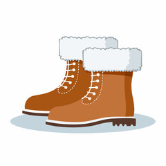 Flat Design Winter Boots Icon