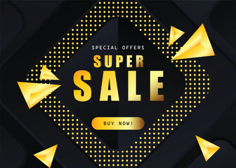 Luxury super sale wallpaper with golden elements