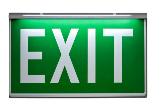 emergency exit sign isolated object