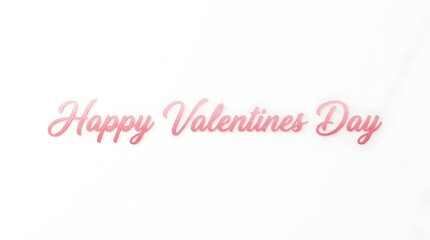 Elegant happy valentines day calligraphy in pink gradient on white background