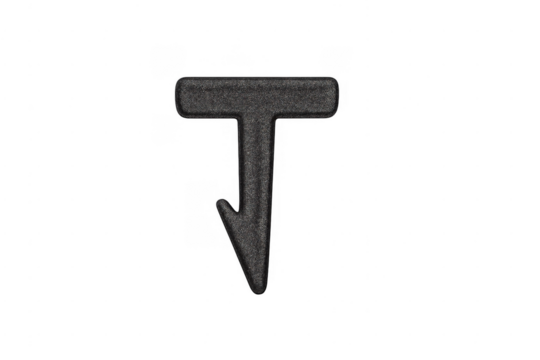 Black plastic barbed fastener clip t-shape design