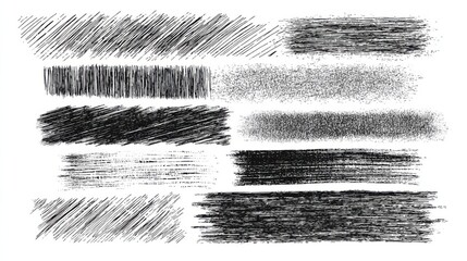 Obraz premium Black ink hand drawn abstract textures and patterns