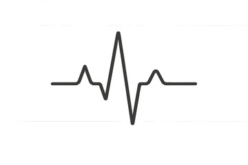 Obraz premium Minimalist black line showing a vital sign heartbeat pulse wave on a white background
