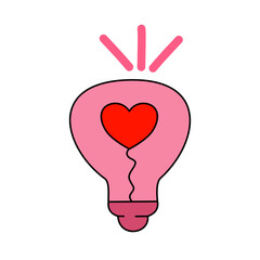 Love Spark: Lightbulb Heart Icon