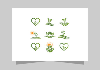 Agriculture and Farming Field Collection , Eco-Friendly Plant icon set,  Farm Field logo vector design