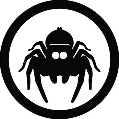 Illustration spider vector icon in a circle silhouette vector