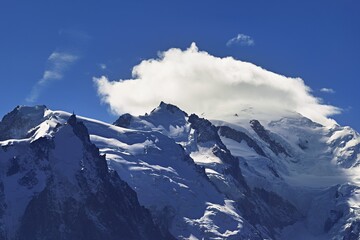 From Left Snowcovered Mont Blanc