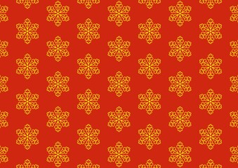 Abstract Floral Geometric Red Background Seamless Pattern 