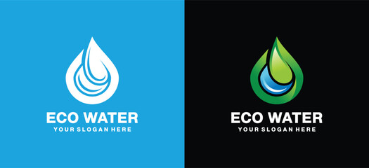 Eco Water Drop Logo Combining Leaf and Water for Sustainable Branding