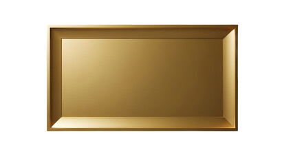 Fototapeta premium Empty golden square tray with subtle textured surface