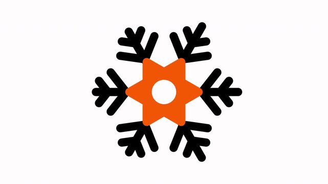 Festive Snowflake Icon Animation for Winter Holidays.