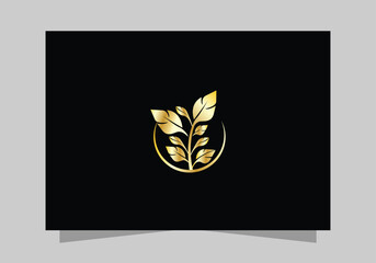 Agriculture and Farming Field , Eco-Friendly Plant luxurious icon, golden Farm Field logo vector design