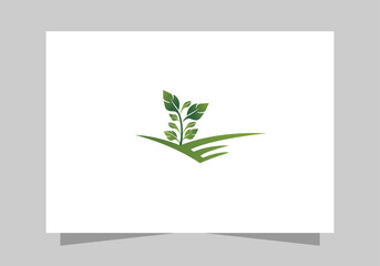 Agriculture and Farming Field, Eco-Friendly Plant icon, Green Farm Field logo vector design