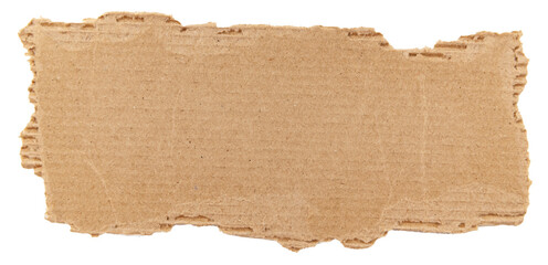 Piece of torn cardboard on a white background. Torn cardboard isolate
