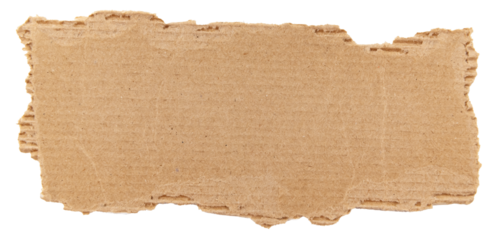 Piece of torn cardboard on a white background. Torn cardboard isolate
