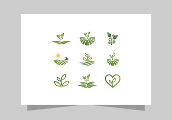 Agriculture and Farming Field Collection , Eco-Friendly Plant icon set,  Farm Field logo vector design