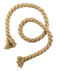 Jute. Twisted linen rope on a white background. Rope