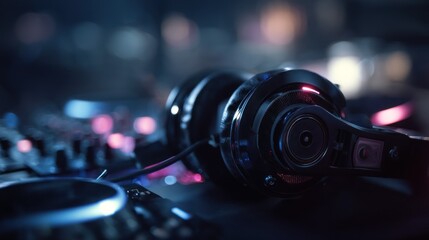 Dj headphones night