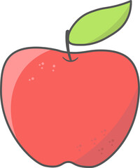 Vector illustration of red apple 