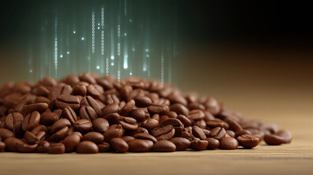 Blockchain technology coffee export tracking ensures secure and transparent supply chain data flow enhancing trust and quality - Powered by Adobe