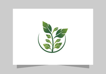 Agriculture and Farming Field, Eco-Friendly Plant icon, Green Farm Field logo vector design