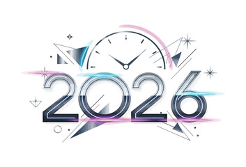 Celebrate the arrival of 2026 with a sleek and modern design, perfect for New Year's greetings, event invitations, and futuristic promotions