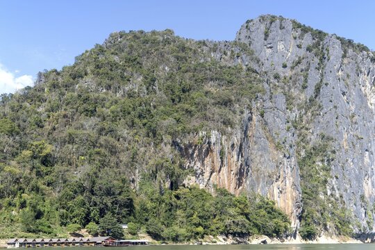 View over the Mekong at the Pak Ou Caves, Luang Prabang Province, Laos
