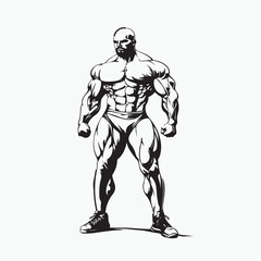 Fototapeta premium illustration of muscle man