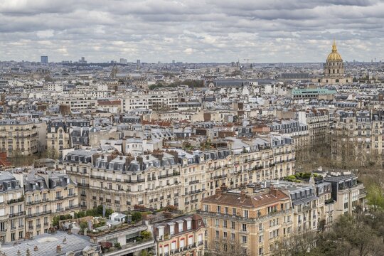 View from the Eiffel Tower to the Invalides, Paris, &Icirc;le-de-France, France