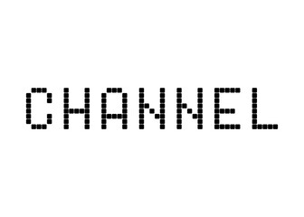 Fototapeta premium Channel, pixel digital vector font Vector font word on a white background