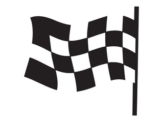 Finish flag symbol 2D vector line art icon representing race victory and competition concept