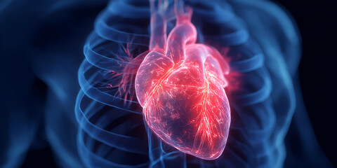 A detailed illustration of a human heart, showcasing vibrant colors and intricate anatomy, emphasizing the importance of cardiovascular health.