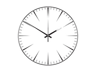 Minimalist 2D Clock Face Vector Line Art Design Modern Simple Elegant Style Illustration