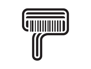 Minimalist 2D Vector Barcode Scanner Icon Design for Modern Digital Technology Interface