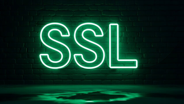 SSL security concept with secure socket layer encryption, data protection, secure connection and website security technology
