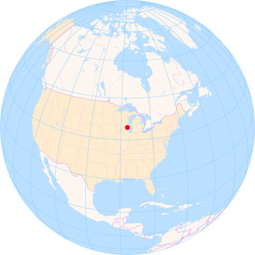 Location Map of General Mitchell Int. Airport (Milwaukee, Wisconsin, United States). IATA-code: MKE. No labels at all.