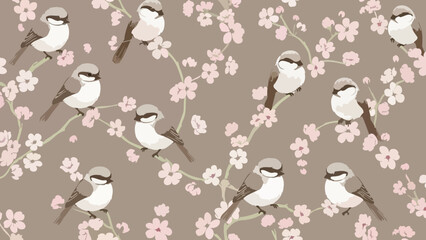 Bird and Blossom Harmony A Gentle Tapestry of Nature's Embrace